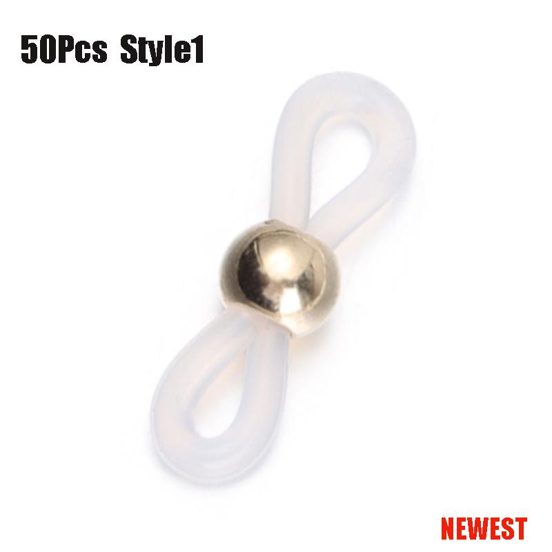 50 PCs Adjustable Anti-Slip Eyeglass Chain Ends Retainer Rubber Glasses Ring Strap Spectacle End Connectors Eyewear Accessories