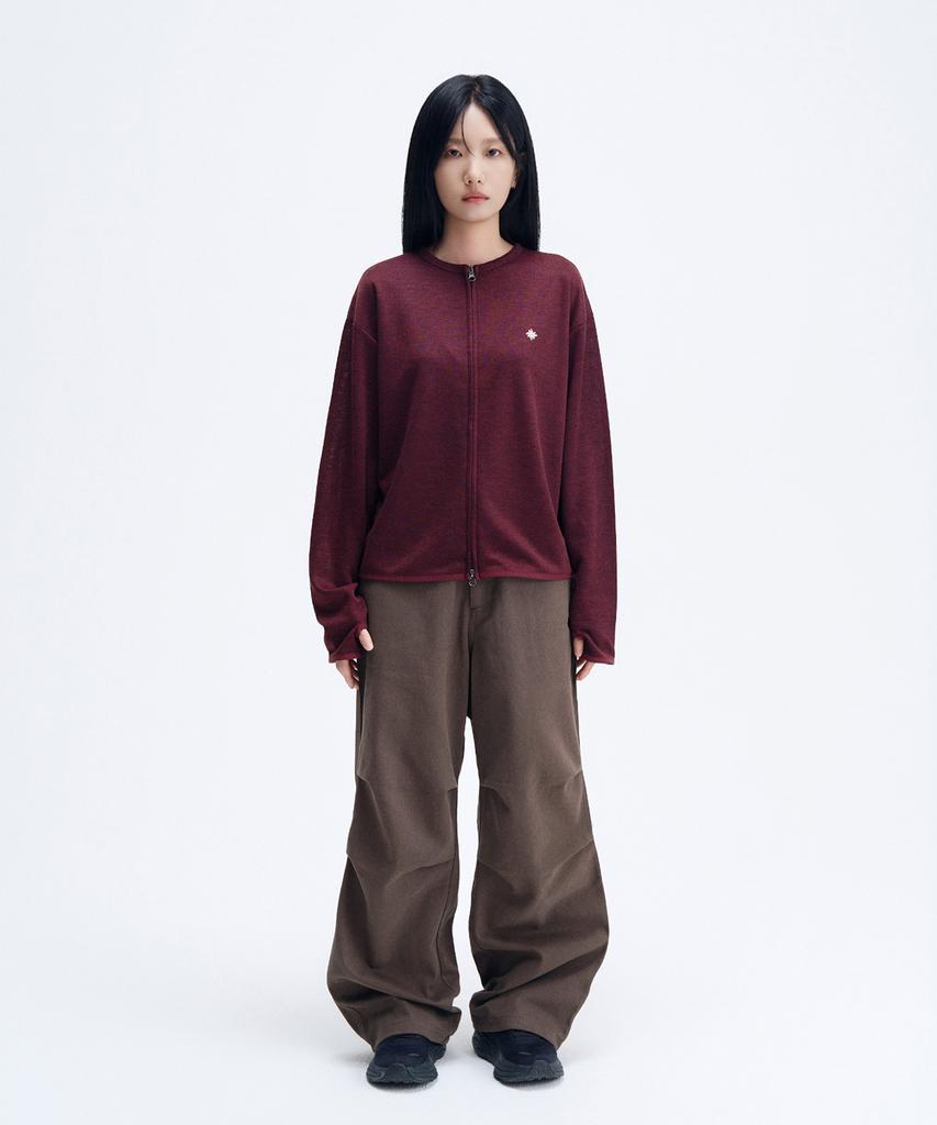SLOW RECORD HOUSE Double Pintuck Cotton Pants_Brown