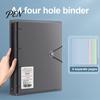 A4 Document Organizer Ring Binder with Folder, PP Waterproof Organizer, Paper Morandi Color File Keeper Large Capacity Expanding Folder for Office And