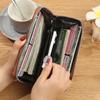 Women's Bag Printed Grid Contrasting Color Medium Long Wallet Large Capacity Coin Purse