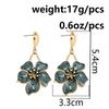 European and American Spring/Summer New Drip Oil Flower Earrings for Women Elegant Retro Palace Style Flower Earrings Earrings