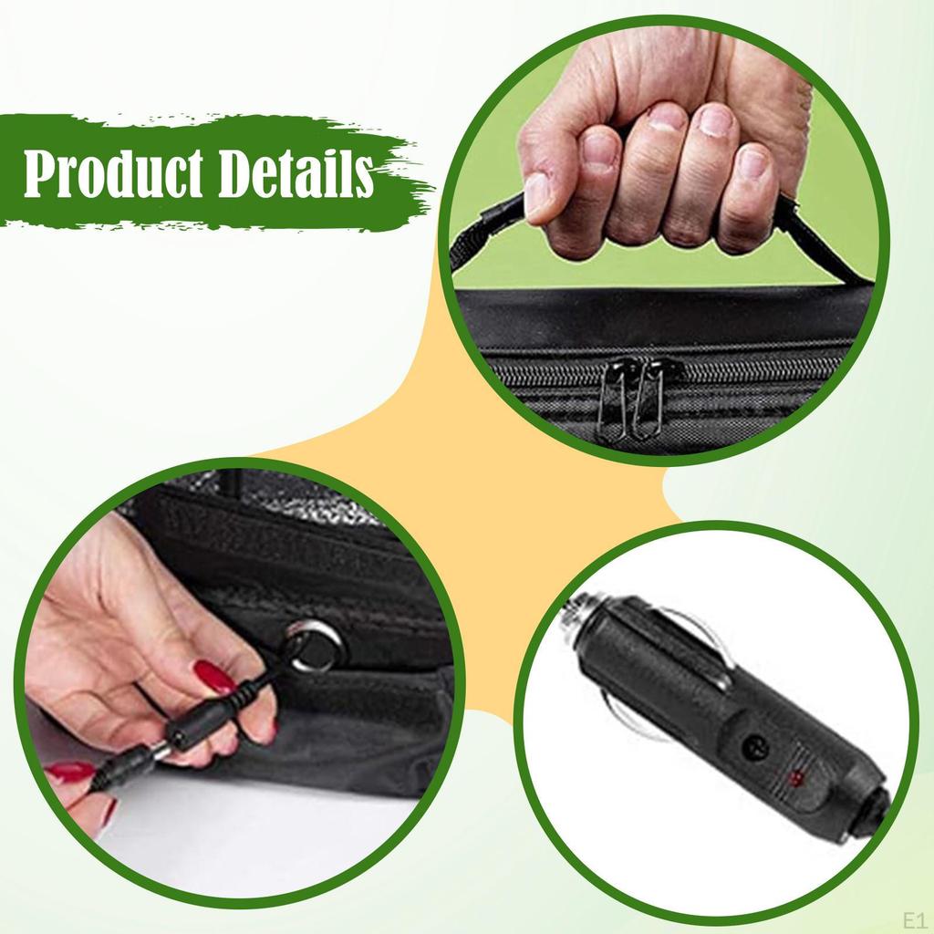 Heated Lunch Box Bag Reusable for Adults Oxford Cloth Container Warmer