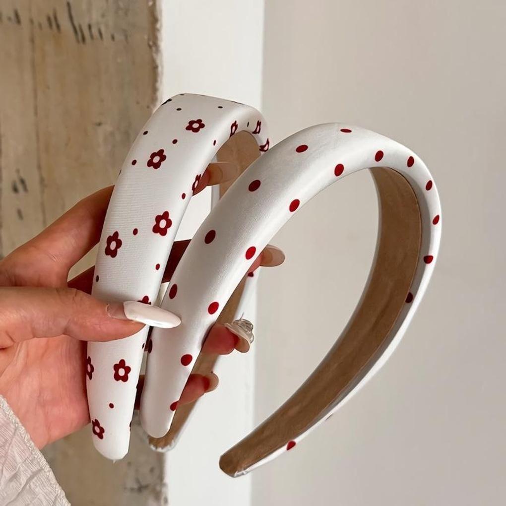 Women's Red Dot Flower Headband Hairband