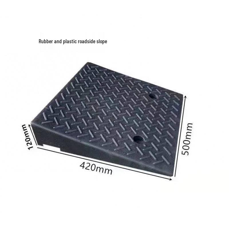 Rubber-Plastic Car Ramp: Slope Mat, Curb Edge, Uphill Climb, Triangle Speed Bump