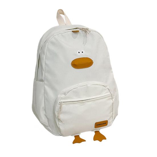 Cute Duck Backpack Teens Nylon School Bag Large Capacity Duck Daypack with Adjustable Strap for Students Travel Daily Outing Street