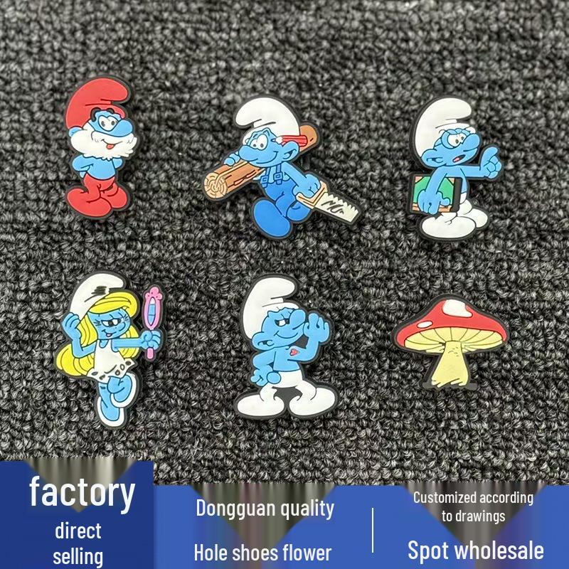 Smurf Style PVC Shoe Flower Buckle Decoration