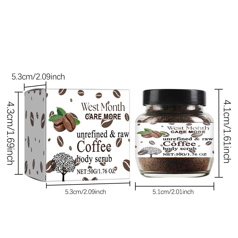 50g Coffee Exfoliating Scrub, Cleansing Body Scrub, Deep Cleanses and Softens Skin, Brightens Skin Tone, Suitable for Body, Face
