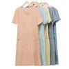 Sommer Gestreiftes Midikleid Frauen Casual Lose Kurzarm Plus Size Kleider Sommerkleidung Mit Taschen