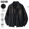OZ18 Men's Classic Windproof Leather Jacket - Trendy Solid Color Outerwear