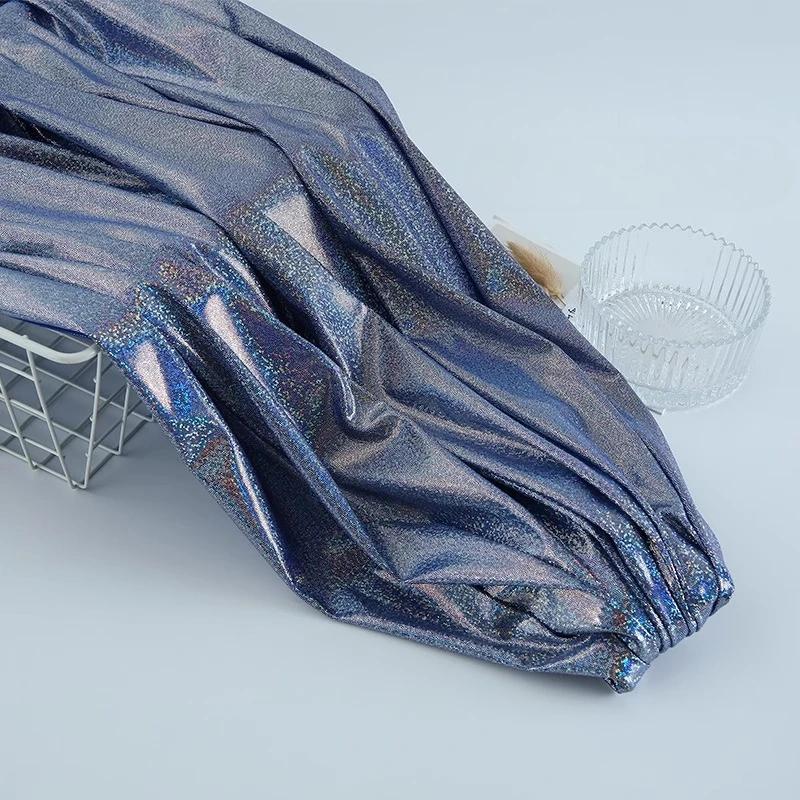 100x150cm Polyester Glitter Laser Fabric Iridescent Holographic Wedding Party Background Doll Clothing Decor Material DIY