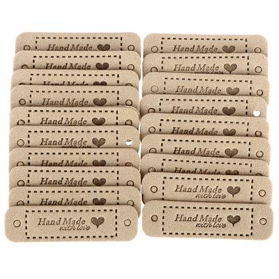 20Pcs Tags Handmade With Love Labels Clothing Tags Diy Crafts Sewing 56*15Mm