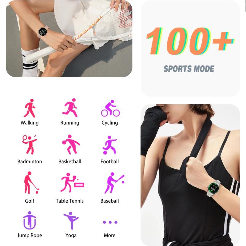 2025 Ny Dame Mote Smartklokke Kvinner AMOLED HD-skjerm GPS Puls Bluetooth-anrop Vanntett Utendørs Smartklokke for Xiaomi