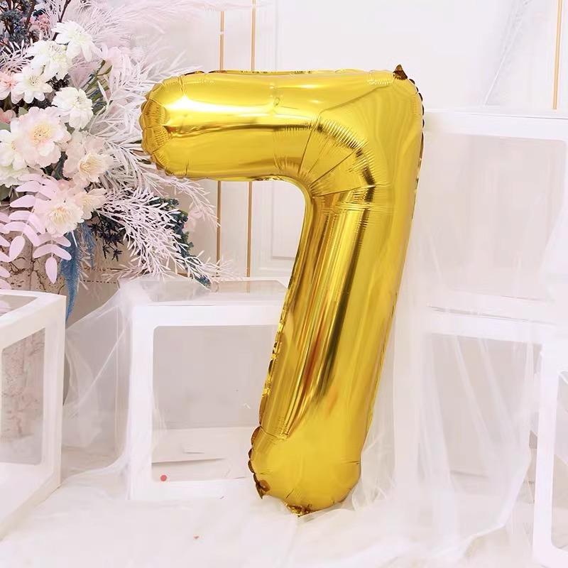 32-Inch Golden Digital Balloon Photo Boys And Girls Children Birthday Baby Party Scene Decoration