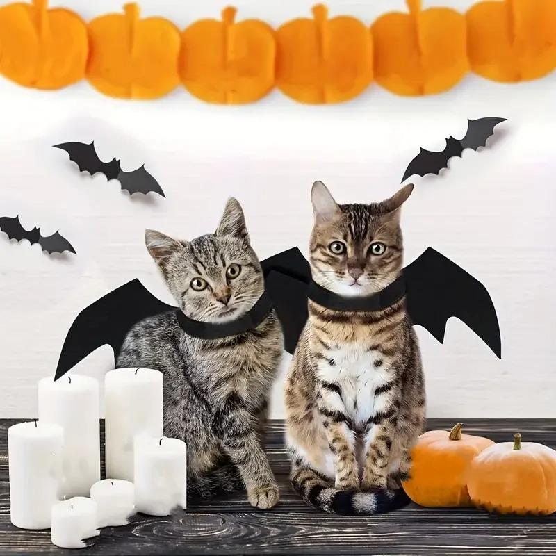 Halloween Bat Wings Costume for Dogs & Cats, Adjustable Felt Pet Bat Wing Dress-Up Accessory, Cute Puppy Holiday Party Outfit Pet Supplies