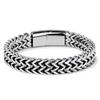 1PC Stainless Steel Braided Double Row Front and Rear Fish Scale Alloy Magnetic Buckle Bracelet with Keel Jewelry New Model