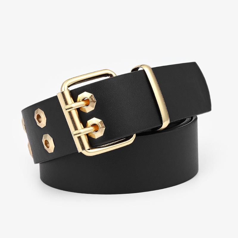 Punk Double Exhaust Eye Hollow Decorative Wide Belt Female