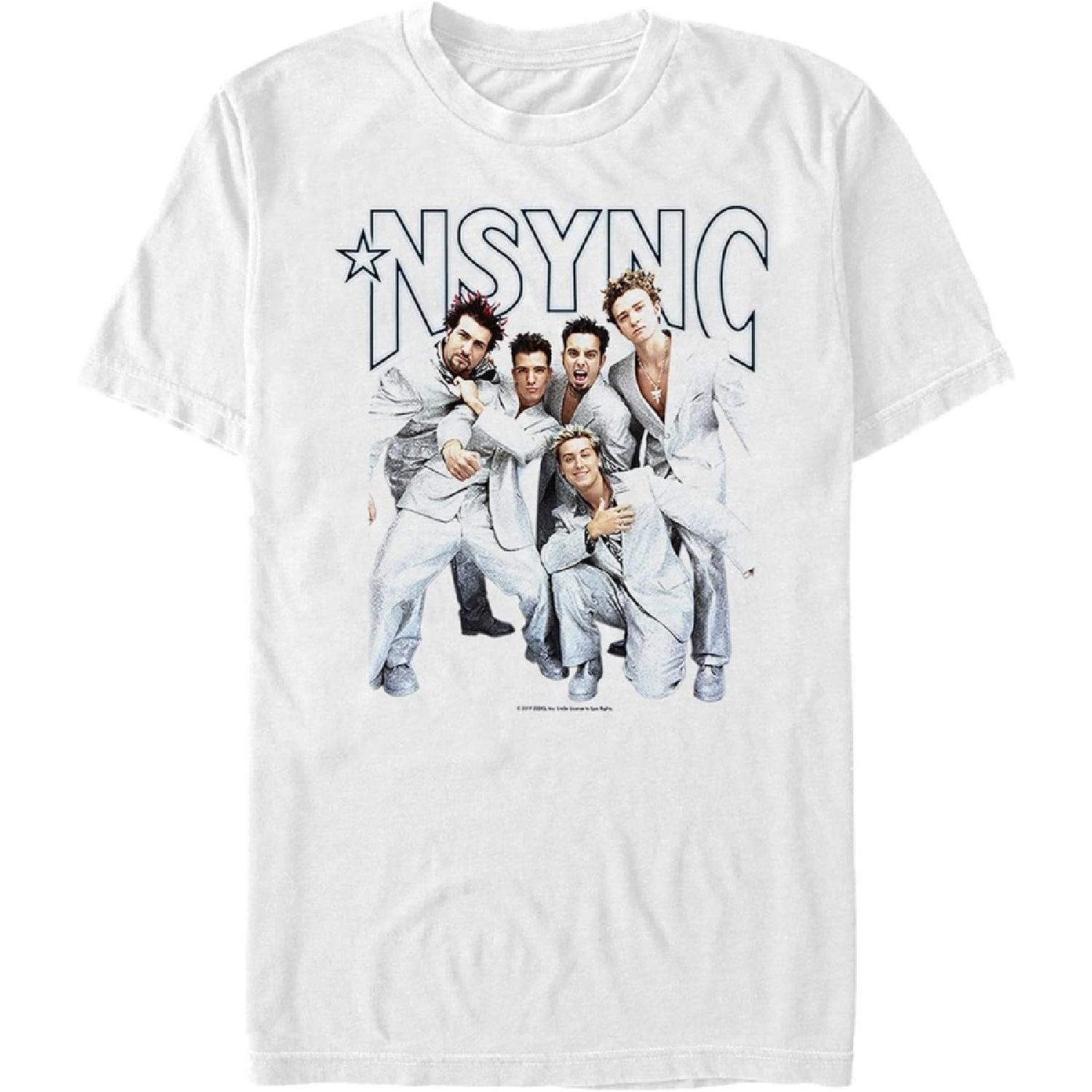 Fifth Sun Men s NSYNC Iconic Suits T-Shirt S белый
