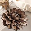 Shower Floor Mat 3D Flower Area Rug Realistic Floral Pattern Plush Absorbent Bathroom Non-Slip Soft Velvet for Living Room Bedroom Kitchen Entryway