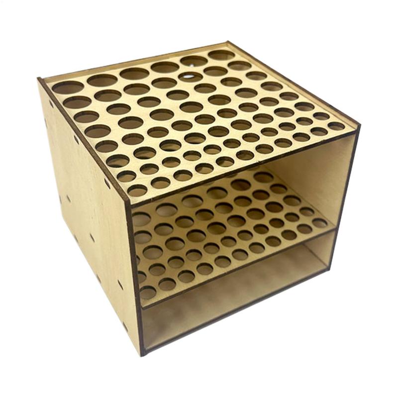 Wooden Pencil Display Desk Stand Colored Pencils Paint Brush Holder Removable 67 Holes Makeup Brushes Display Shelf Wall Mount
