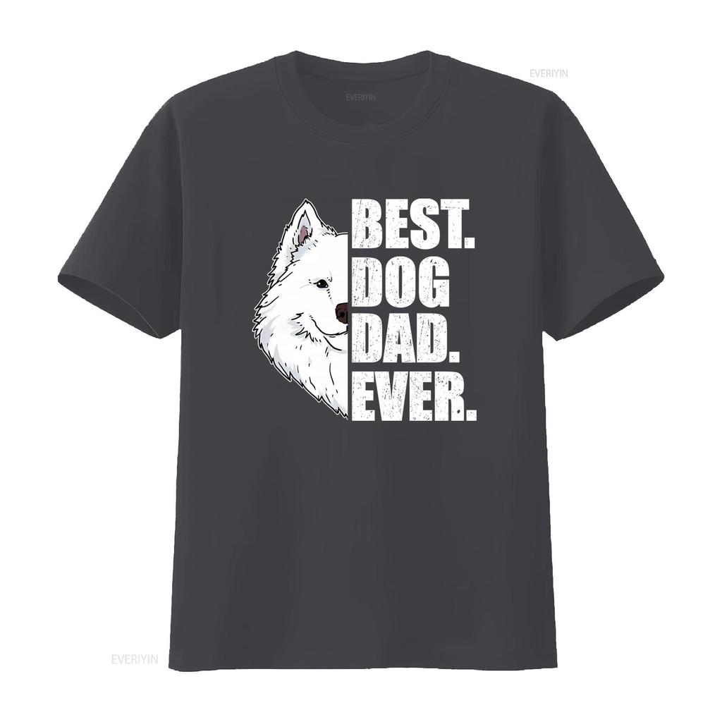 Best Dog Dad Ever Samoyed Lover Pet T Shirt for  vintage Washed Stylish graphic streetwear Versatile Top For Everyday Wear