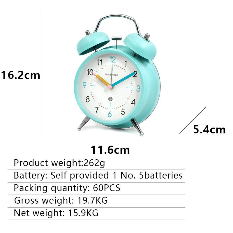 New Bell Alarm Clock for Junior High School Students Learning Home Desktop Classic Simple Metal Bell Alarm Clock