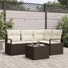 VidaXL 4-Piece Garden Sofa Set with Grey Cushions In Poly Rattan 3355037