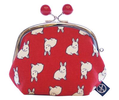 Goshiki Animal Series Purse Gusset and Rabbit [Maeda Senko] Hanpu-do 3.5-inch (with Beads)