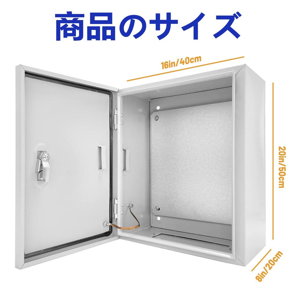 Steel Electrical Junction Box, 402050cm, Steel Electrical Project Box Enclosure, Instrument Box, IndoorOutdoor Wall-Mounted Waterproof Cold-Rolled
