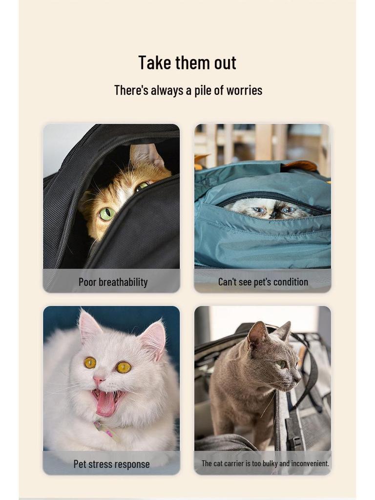 תיק כתף לנסיעות חיות מחמד - חם, עמיד ברוח, לחתולים וכלבים