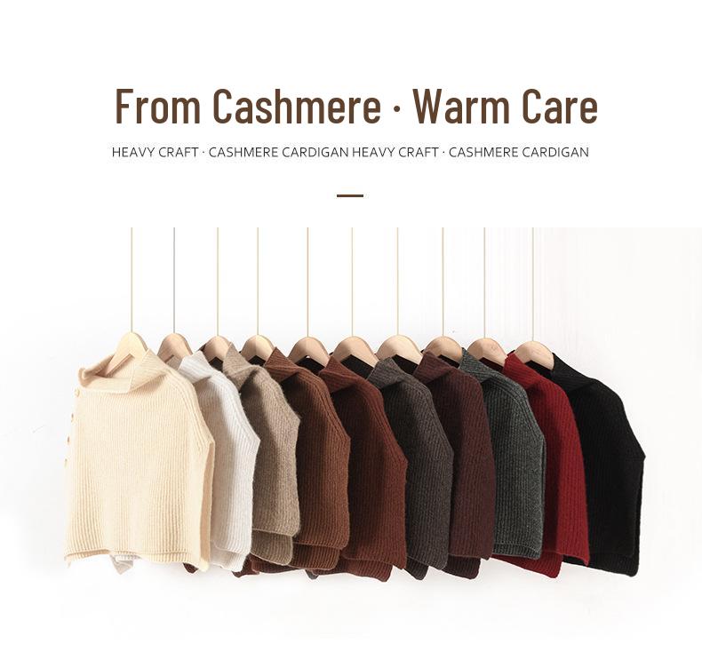 Cross-Stitch Button-Up Shawl for Women - Autumn/Winter Warm Knit Wool Scarf & Pullover Outerwear