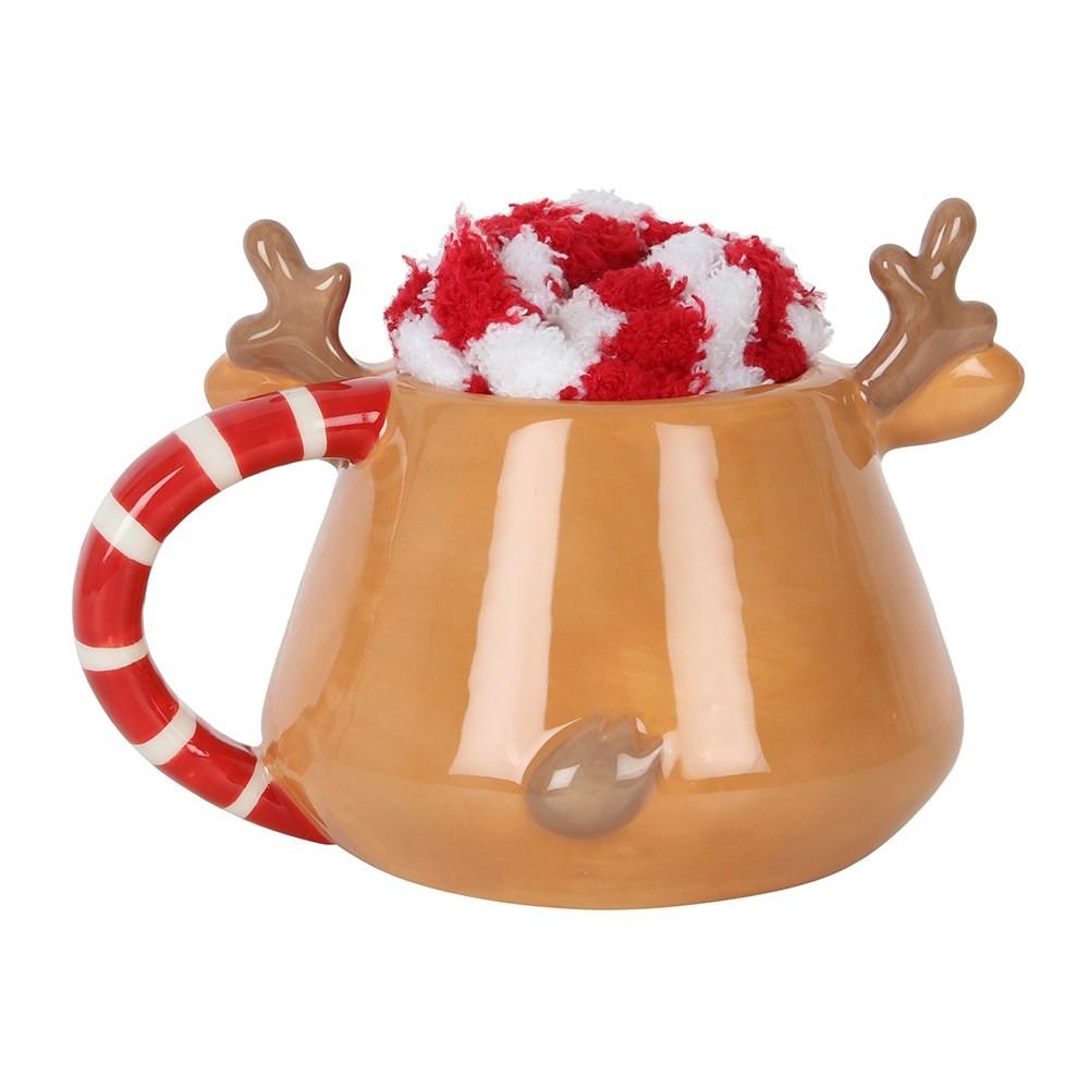 Something Different Reindeer Christmas Mug and Sock Set