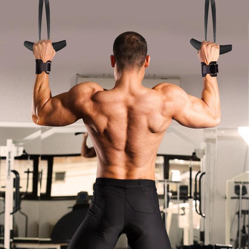 Pull up Grips 1 Pair of Gym Cable Handles Exercise Machine Parts Pull up Fitness Strap Non-Slip Strength Training Equipment