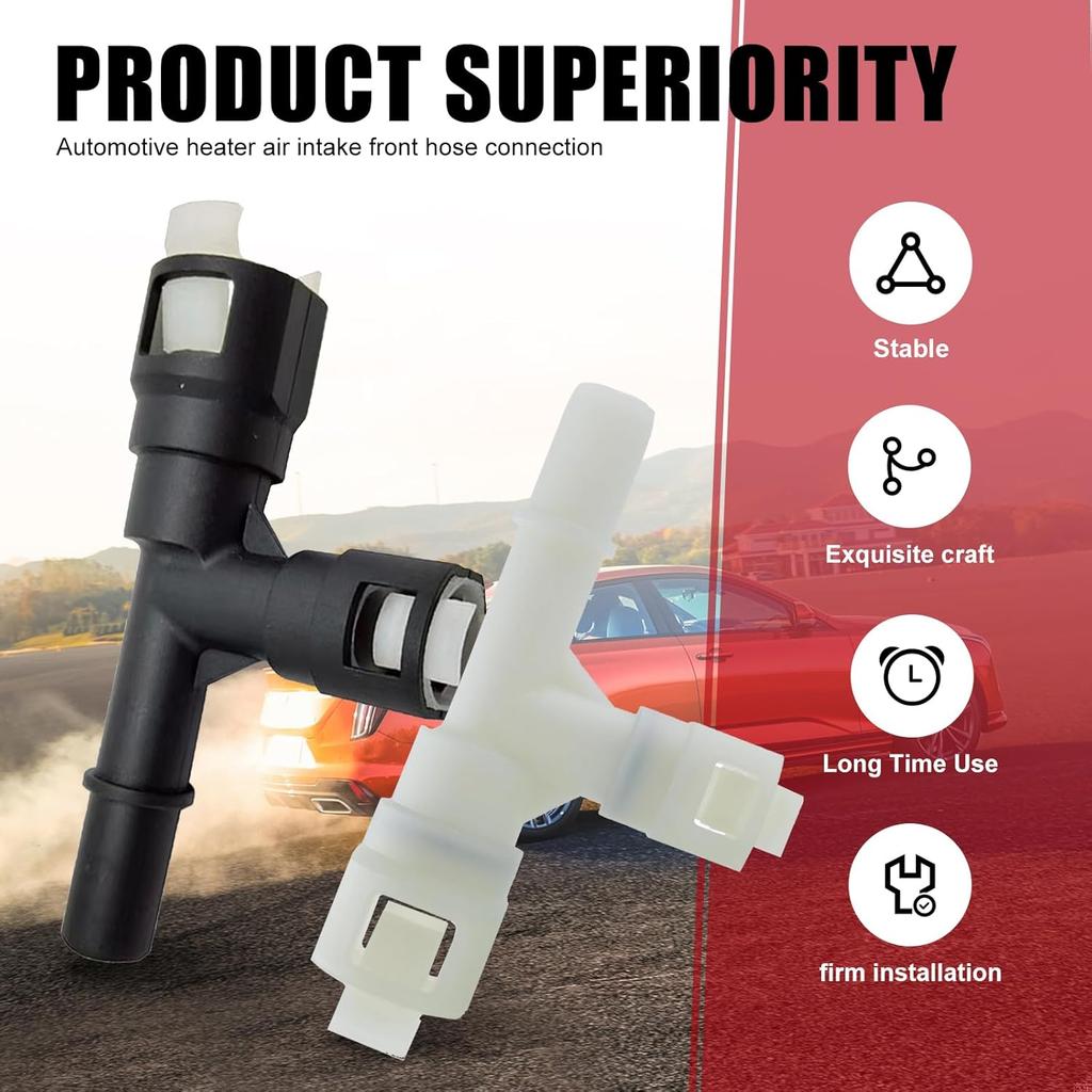 2 PCS Car Heater Inlet Hose Joint, Three-way Plastic Cooling Connector Accessories, Original Replacement 15055343 15055342, Compatible with Select