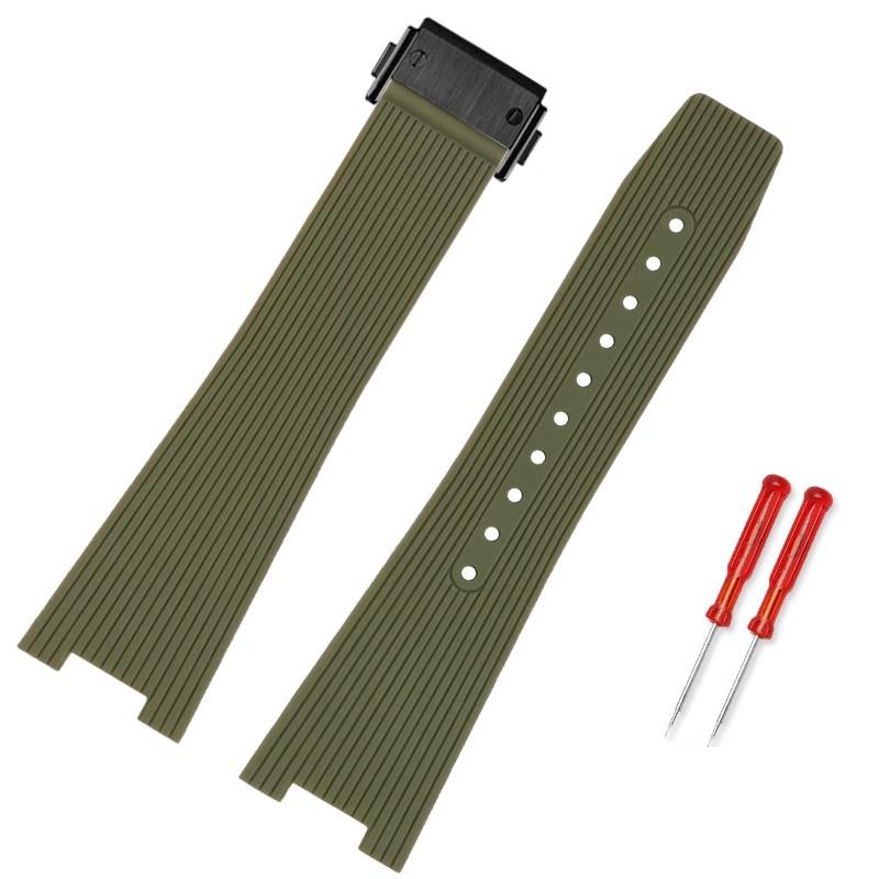 Classic High Qualiy Rubber Watchband For Bell & Ross INSTRUMENTS Watch Band BRX5R BR05 Sports Bracelet BR Notched 12mm Silicone Strap