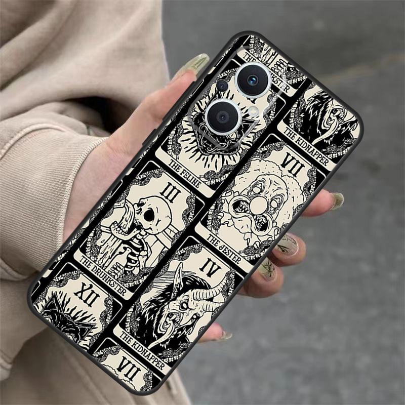 Occult Witchcraft Moon Gothic Witch Case For OPPO Reno 11 F 10 Pro 4 5 6 7 8 Lite 4Z 5Z 8T OPPO Find X3 X2 Lite X6 X5 Pro Cover