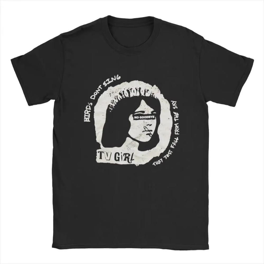 Tv Girl T Shirt Men's Pure Cotton Humorous T-Shirts Round Collar Tees Short Sleeve Tops New Arrival