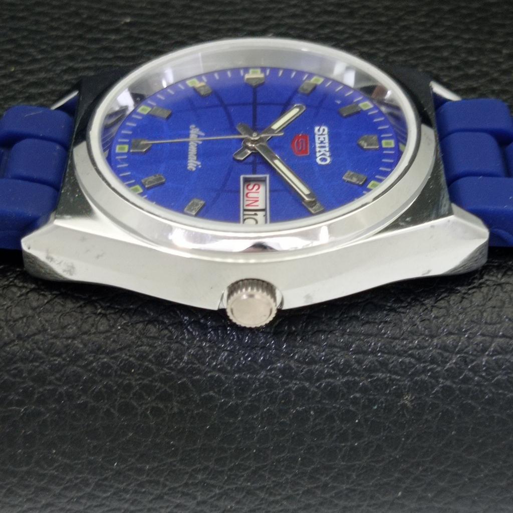 YENİLENMİŞ VINTAGE SEIKO 5 OTOMATİK JAPON ERKEK MAVİ KADRAN SAAT a434690-2