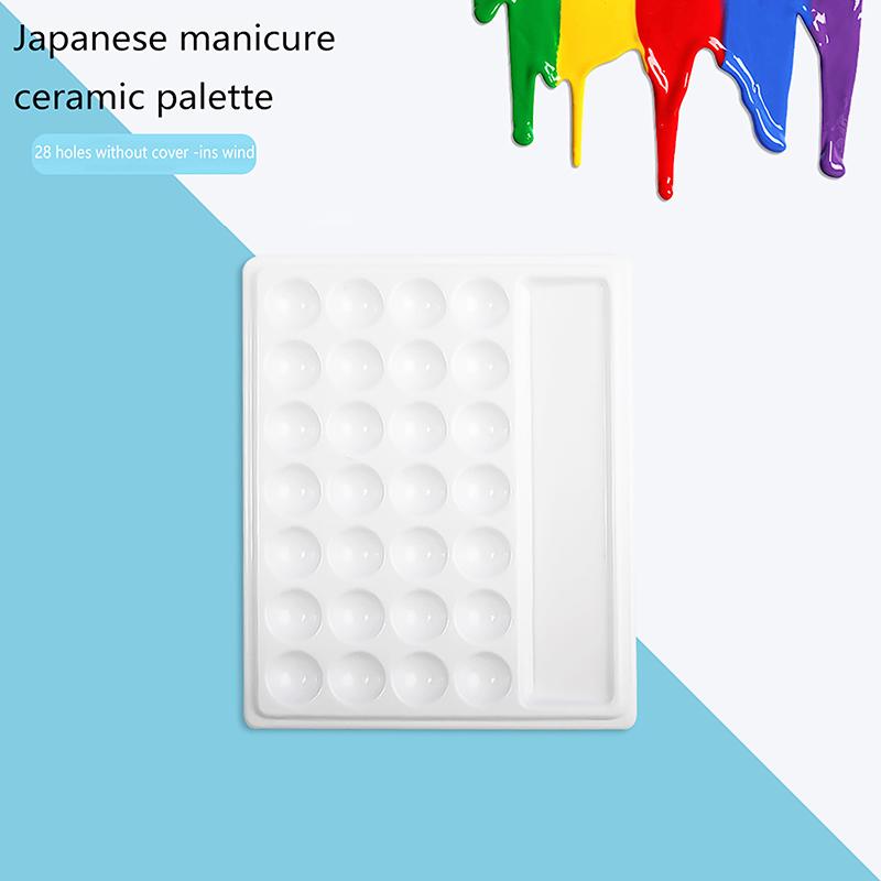 Mélange Couleurs Facile Palette Aquarelle En Porcelaine Blanche - 12 Puits Avec Couvercle - Anti-poussière Pour Artistes Peinture Porcelaine