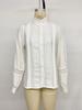 European & American Literary Style Lace Patchwork Stand Collar Long Sleeve White Shirt for Women - Spring/Autumn 2025 Collection