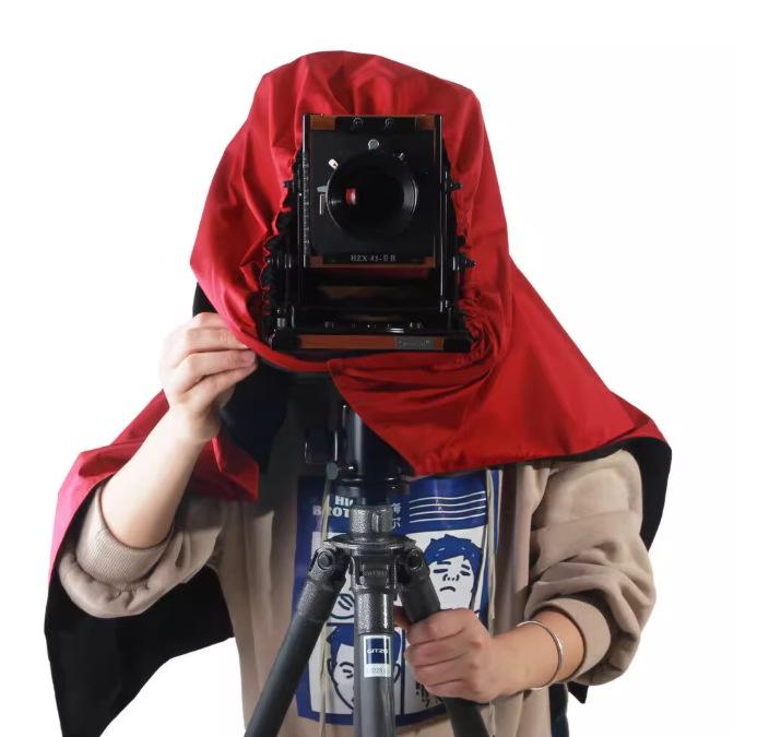 Etone Large Format Camera Focusing Cloth - Silver, Red, Black Lens Hood, Breathable Wrap Sheet Box 4x5, 8x10
