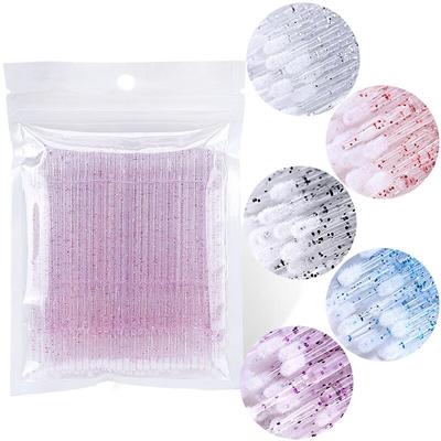 50Pcs Disposable Eyelash Applicator Eyelash Extension Brushes Makeup Tools Acrylic Handle