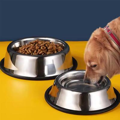 Pet Dog Cat Stainless Steel Bowl Pet Feeding Bowl Cat and Dog Drinking Bowl Metal Feeder Bowl Durable Easy To Clean 3 Sizes