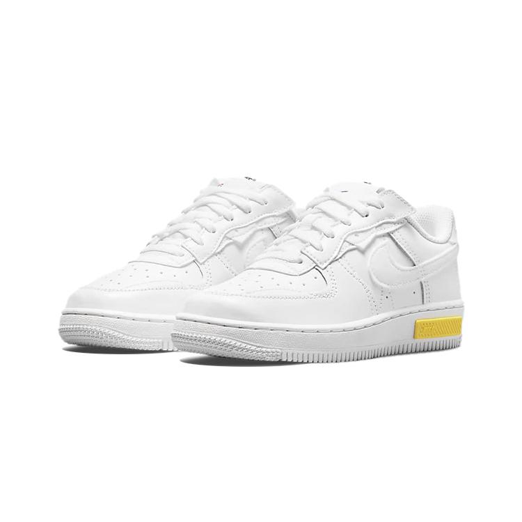 Nike Air Force 1 Fontanka Low Top Skateboard Shoes White Yellow Children Aged 3 7 Years Old DO6146-100