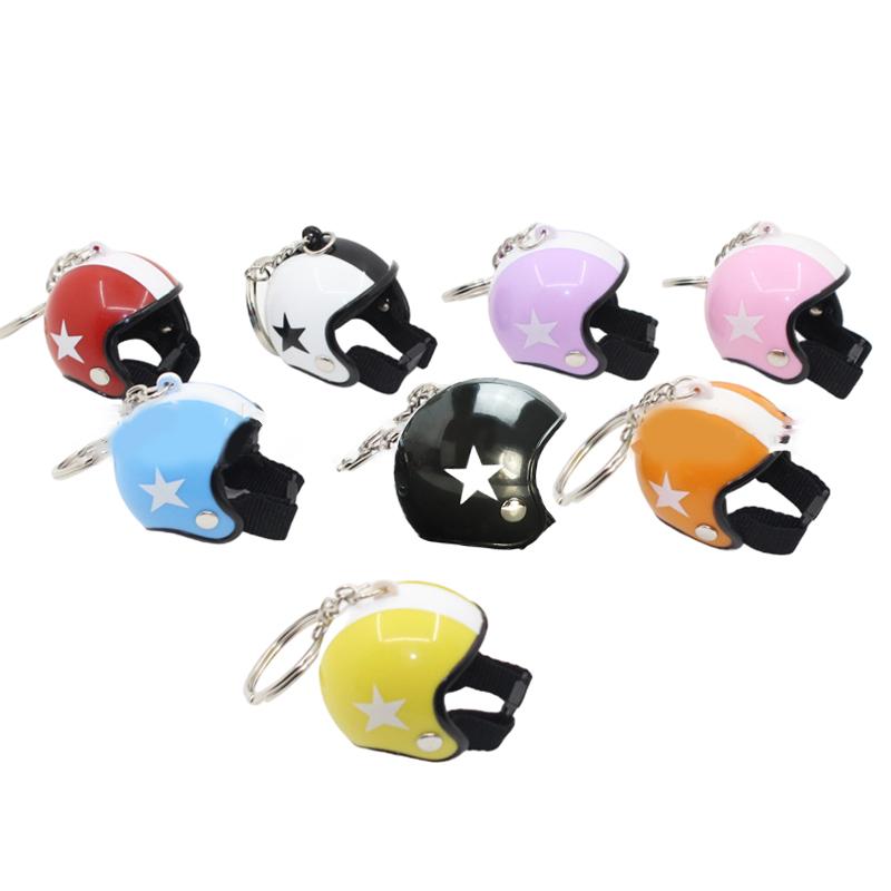 Motorcycle Helmets Hat Keychain Creative Safety Helmet Keyring Bag Pendant Car Key Holder Accessories Novel Gifts