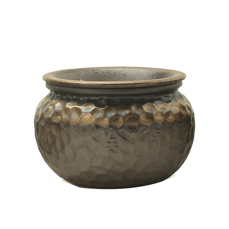 Ancient Burned Lotus Pod Jianshui Gilt Iron Glaze Hammer Pattern Tea Residue Tank Waste Tea Bucket Cup Washing Water Washing Tea Ceremony Accessories