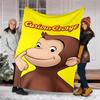 Curious George Theme Printed Blanket - Perfect for Couch, Bed, Travel & Outdoor Use | Machine Washable, Cozy & Durable.