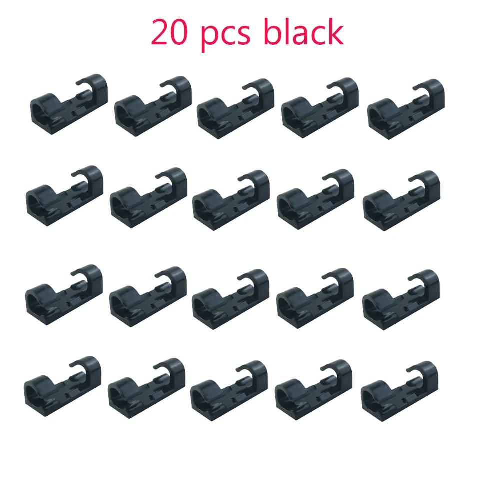 

20Pcs Cable Clips Organizer Self Adhesive Drop Wire Holder Cord Management Tidy Fixed Clamp Earphone Line Clip Home Fixing Tool