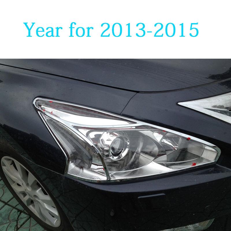 Car Cover Detector ABS Chrome For Nissan Teana Altima 2013 2014 2015 2016 2017 2018 Front Head Light Lamp Trim Frame Eyebrow