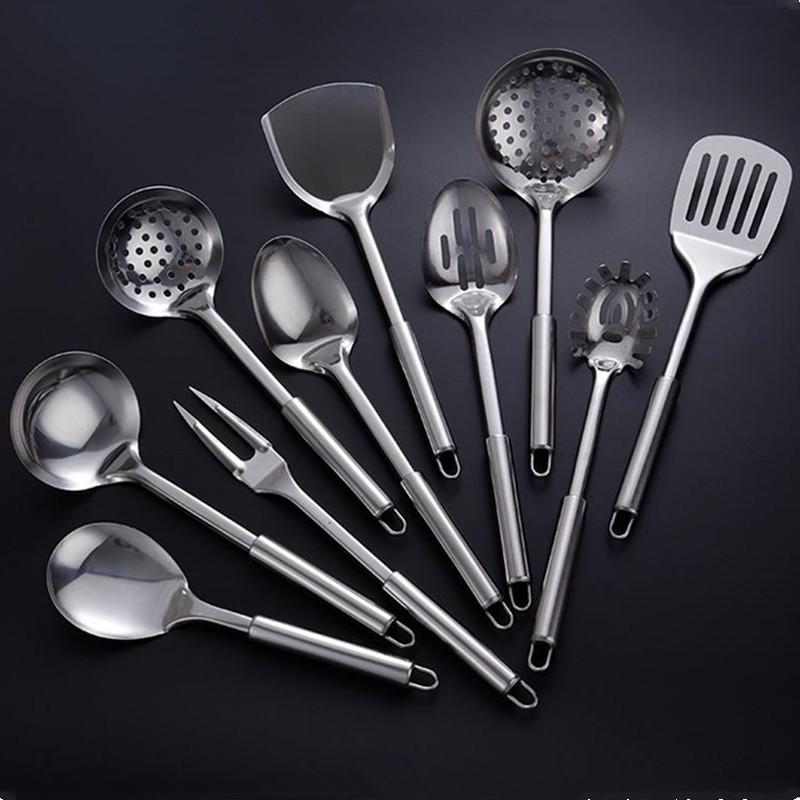Kitchen Cookware Cooking Utensils Stainless Steel Shovel Soup Spoon Turner Utensils Dinnerware Cooking Tool Kitchen Gadgets