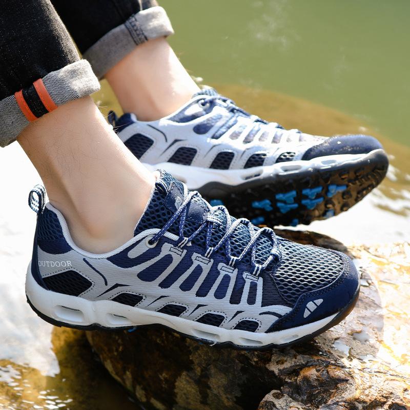 Spring New Outer Wear Breathable Casual Hiking Trendy Shoes Non-slip Thick Mesh Couple Outdoor Shoes